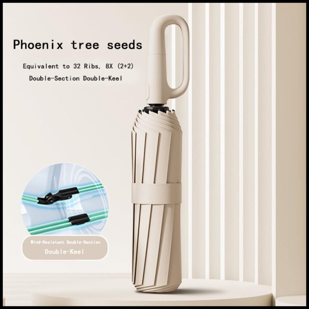 Compact Windproof Reverse Folding Umbrella Automa… - image 4